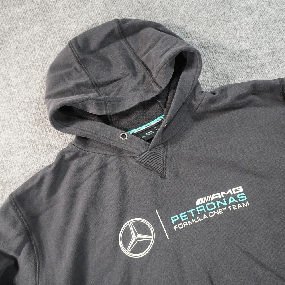 Mercedes AMG Petronas Hoodie Mens XXL Black Formula One Team Pullover Logo